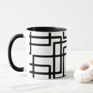 Caneca Design artístico de bloqueio dos quadrados pretos