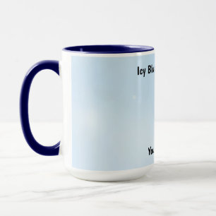 Caneca Design Azul Gelo Brilhante