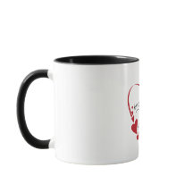Design Bilíngue do Coração Vermelho Minimalista