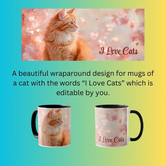 Caneca design circular com gato laranja (Criador carregado)