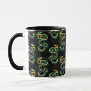 Caneca Design Cobra de padrão de fundo preto