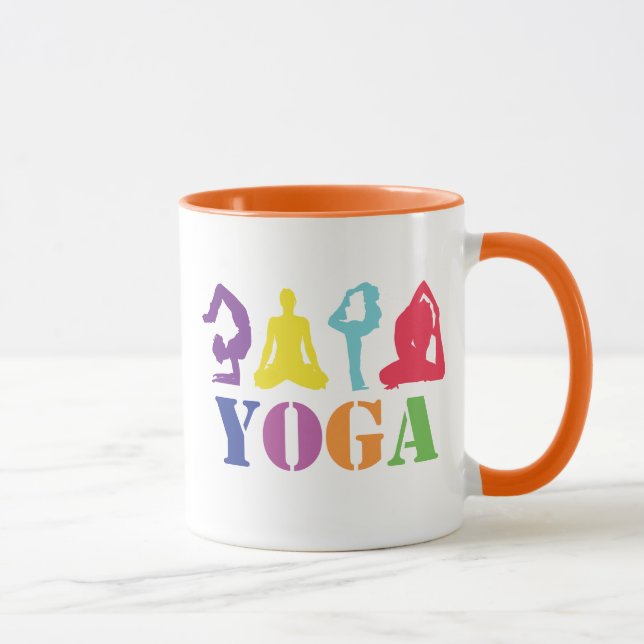 Caneca Design colorido bonito da ioga (Direita)
