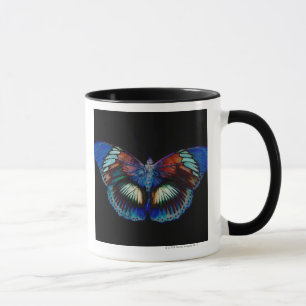 Caneca Design colorido da borboleta contra o contexto