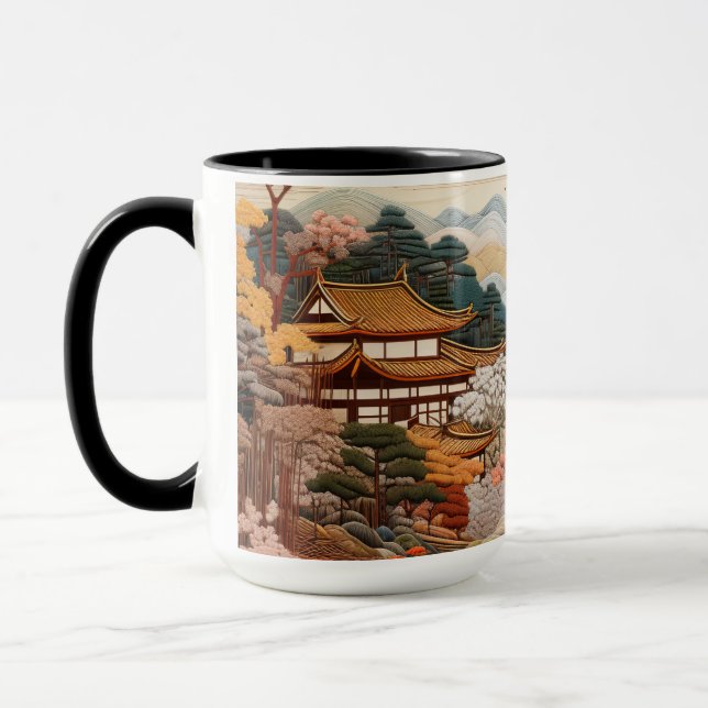 Caneca Design da arte tradicional japonesa de arte legant (Esquerda)