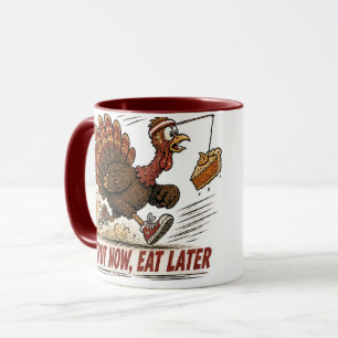 Caneca Design de Ação de Graças do Peru Trotar Agora, Com