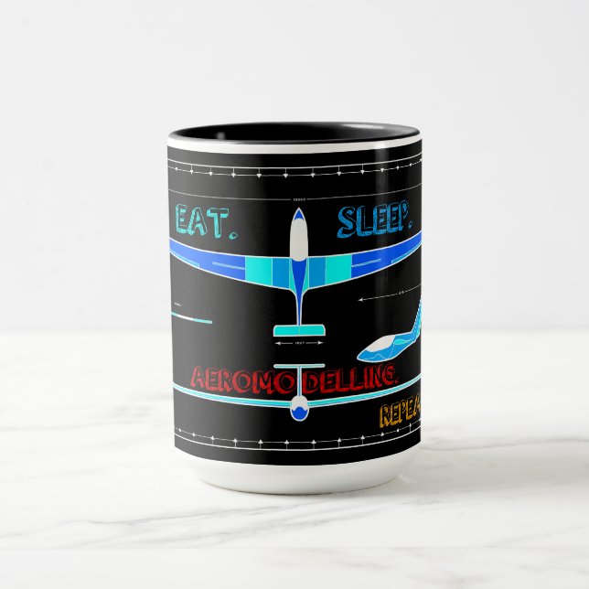 Caneca Design de avião aeromodelante (Centro)