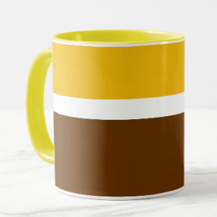 Caneca Design de Bloco de Cor Marrom-claro amarelo
