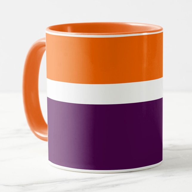 Caneca Design de Bloco de Cor Simples Púrpura Laranja Bra (Criador carregado)