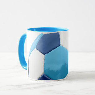 Caneca Design de bola de futebol em Blues,