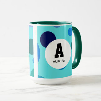 Caneca Design de Bolha Fofa com Nome Inicial Personalizáv