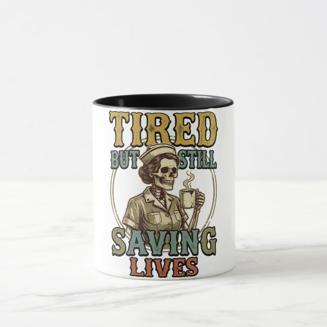 Caneca design de camiseta vintage distressed (Centro)