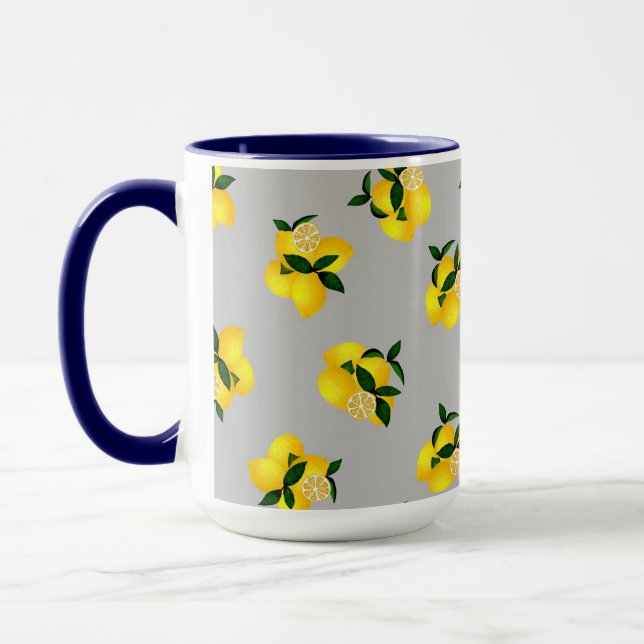 Caneca Design de Cinza Chic Lemon (Esquerda)