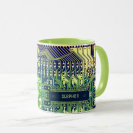 Caneca Design de Circuito Impresso Moderno - Adicionar No