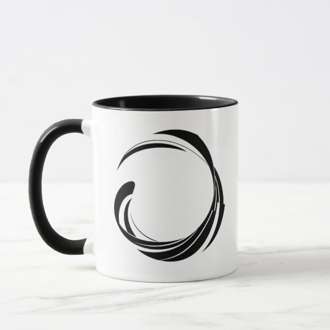Caneca Design de Círculo de Redemoinho Abstrato – obra de (Esquerda)