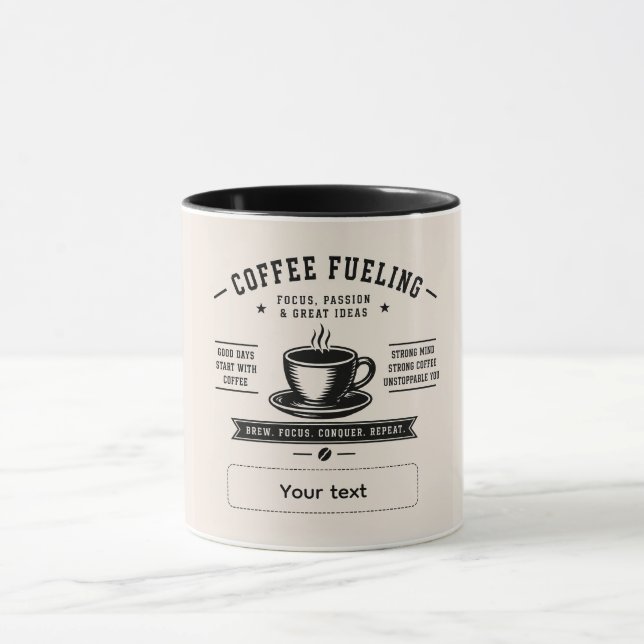 Caneca Design de Citação de Café Personalizado – Nome Per (Centro)