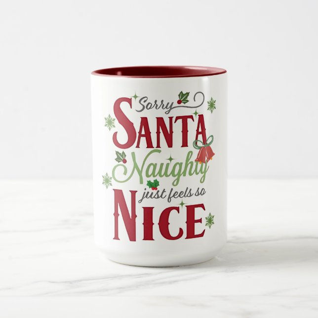 Caneca Design de Citação de Natal Engraçado com Travesso  (Centro)