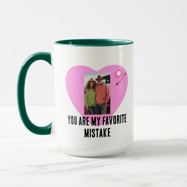 Caneca Design de Coração de Amor de Fotografia Personaliz (Esquerda)