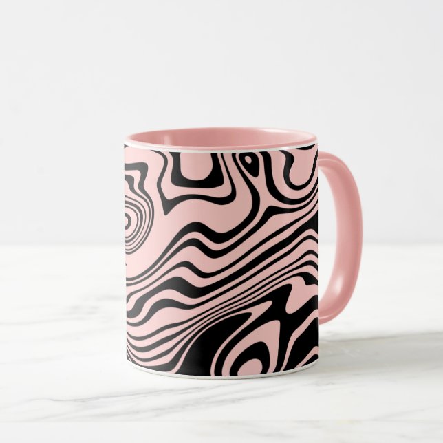 Caneca Design de Cores Personalizadas - Rosa (Frente Esquerda)