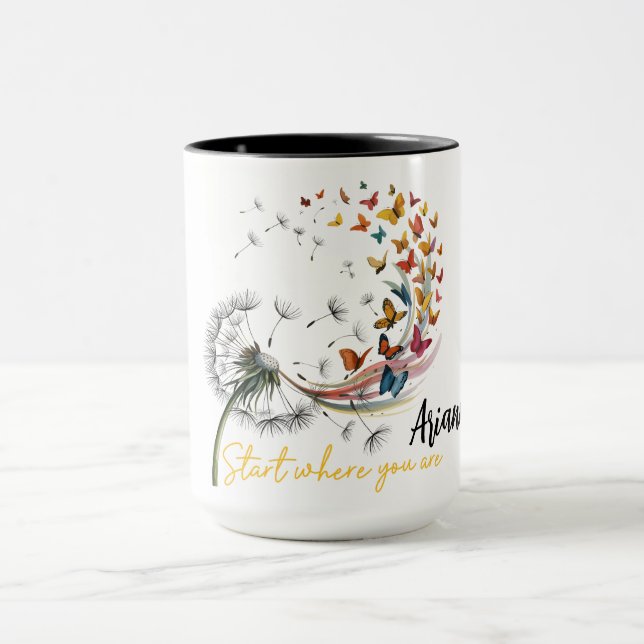 Caneca Design de Dente-de-Leão para Borboleta (Centro)