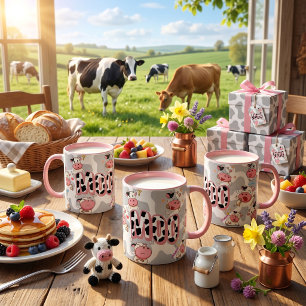 Caneca Design de desenho animado “Moo Cow” fofo