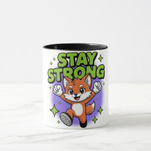 Caneca Design de desenho animado positivo e forte