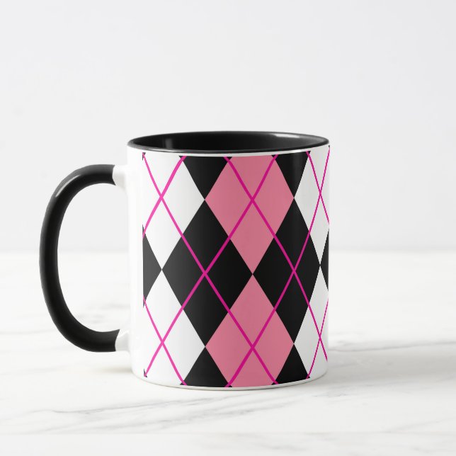 Caneca Design de Diamante de Argyle Branco-Rosa (Esquerda)