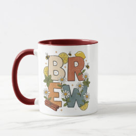 Caneca Design de Erva de Chá Retro