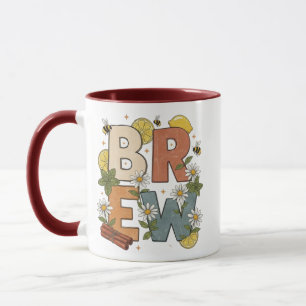 Caneca Design de Erva de Chá Retro