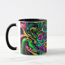 Caneca Design de espirais Abstrato coloridas