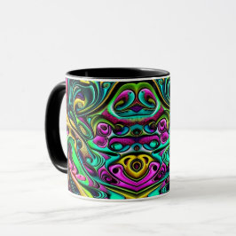Caneca Design de espirais Abstrato coloridas