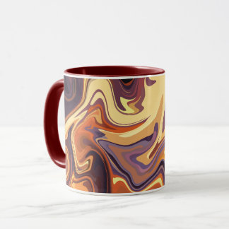 Caneca Design de espiral de abstrato de fluido em tons qu