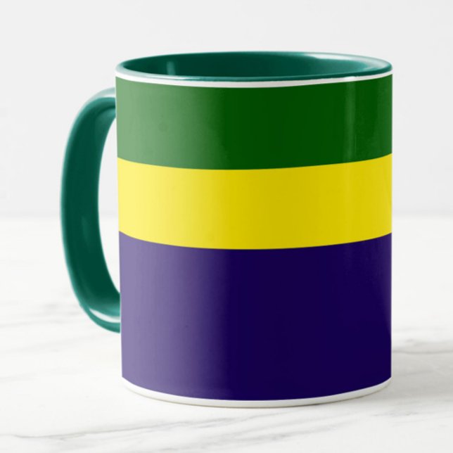 Caneca Design de Estilo de Bloco de Cor Azul Verde (Criador carregado)