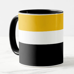 Caneca Design de Estilo de Bloco de Cor Preto Amarelo
