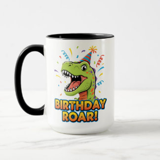 Caneca Design de festa de aniversário de dinossauro fofo