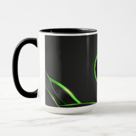 Caneca Design de Fluido Abstrato Preto e Verde | Adiciona