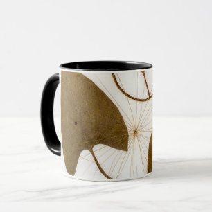 Caneca Design De Folha Pressionada Moderna Do Século Mé