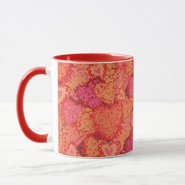 Caneca Design de fundo do mosaico colorido e bonito (Esquerda)