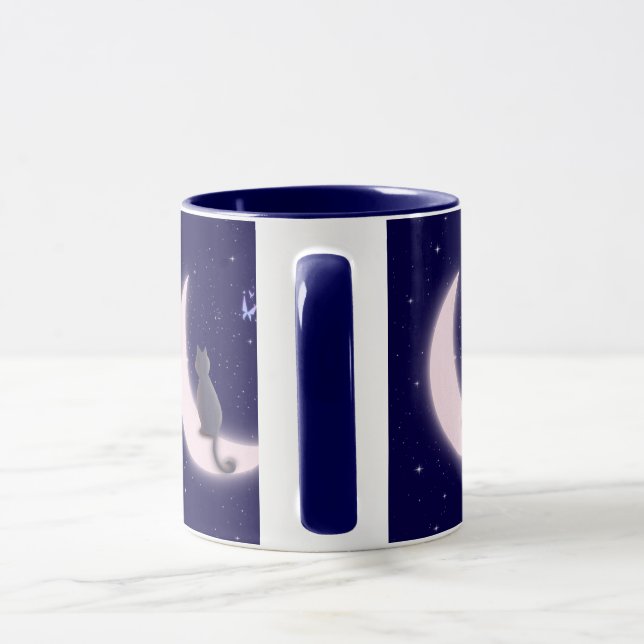 Caneca Design de Gato Celestial Sonhador (Alça)