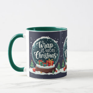 Caneca Design de Globo de Neve de Natal 'Acabou, é Natal'