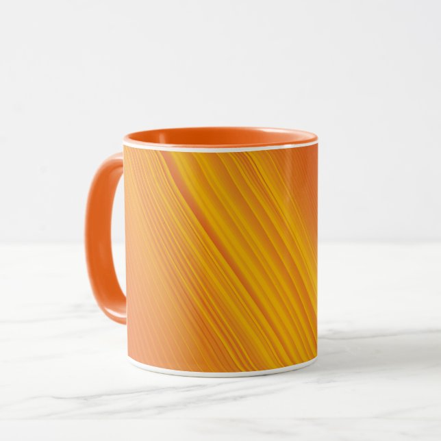 Caneca design de gradiente laranja e amarelo dourado (Frente Esquerda)