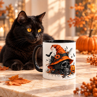 Caneca Design de Halloween Gótico