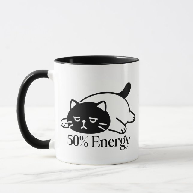 Caneca Design de humor de baixa energia da bateria de 50% (Esquerda)
