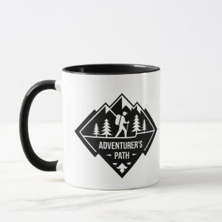 Caneca Design de Insígnia de Caminhada na Montanha Caminh