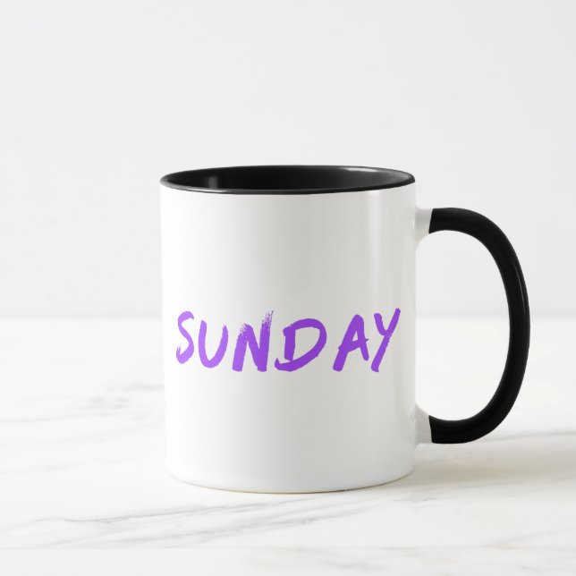 Caneca Design de Letras de Domingo em Roxo (Direita)