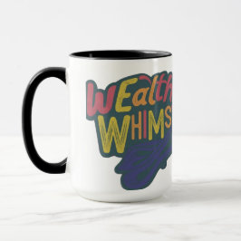 Caneca Design de letras "fantasia rica" de várias cores