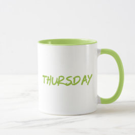 Caneca Design de Letras Quinta-feira em Verde