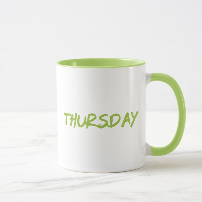 Caneca Design de Letras Quinta-feira em Verde (Direita)