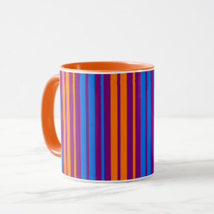Caneca Design de Listras Verticais Roxo Laranja Azul