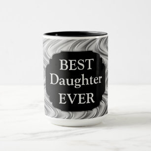 Caneca design de Luxo Silver "Melhor Filha Nunca"