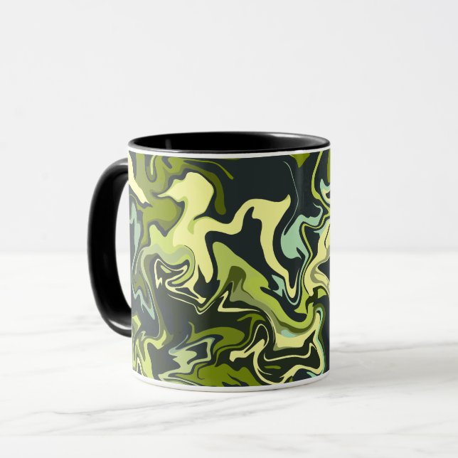 Caneca Design de Mármore Verde Abstrato (Frente Esquerda)